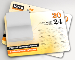 podkład reklamowy na biurko termozgrzewany z kalendarzem i notesem