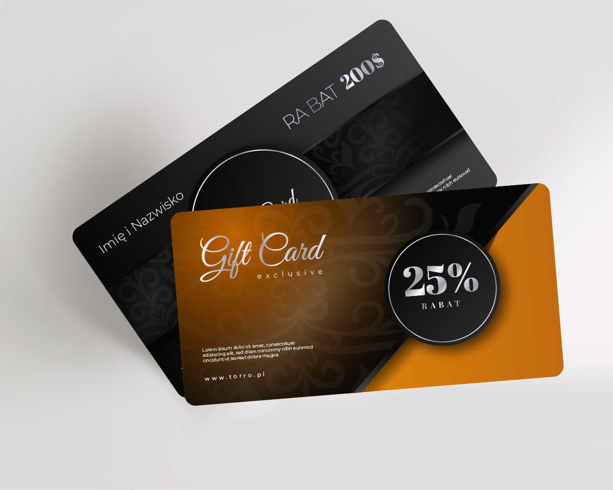 karty rabatowe <br/>plastikowe pcv